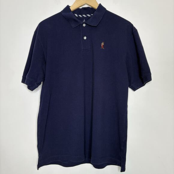 Disney Parks Polo Shirt Mens M Cotton Blend Knit Embroidered Grumpy Dwarf Blue - Picture 4 of 9